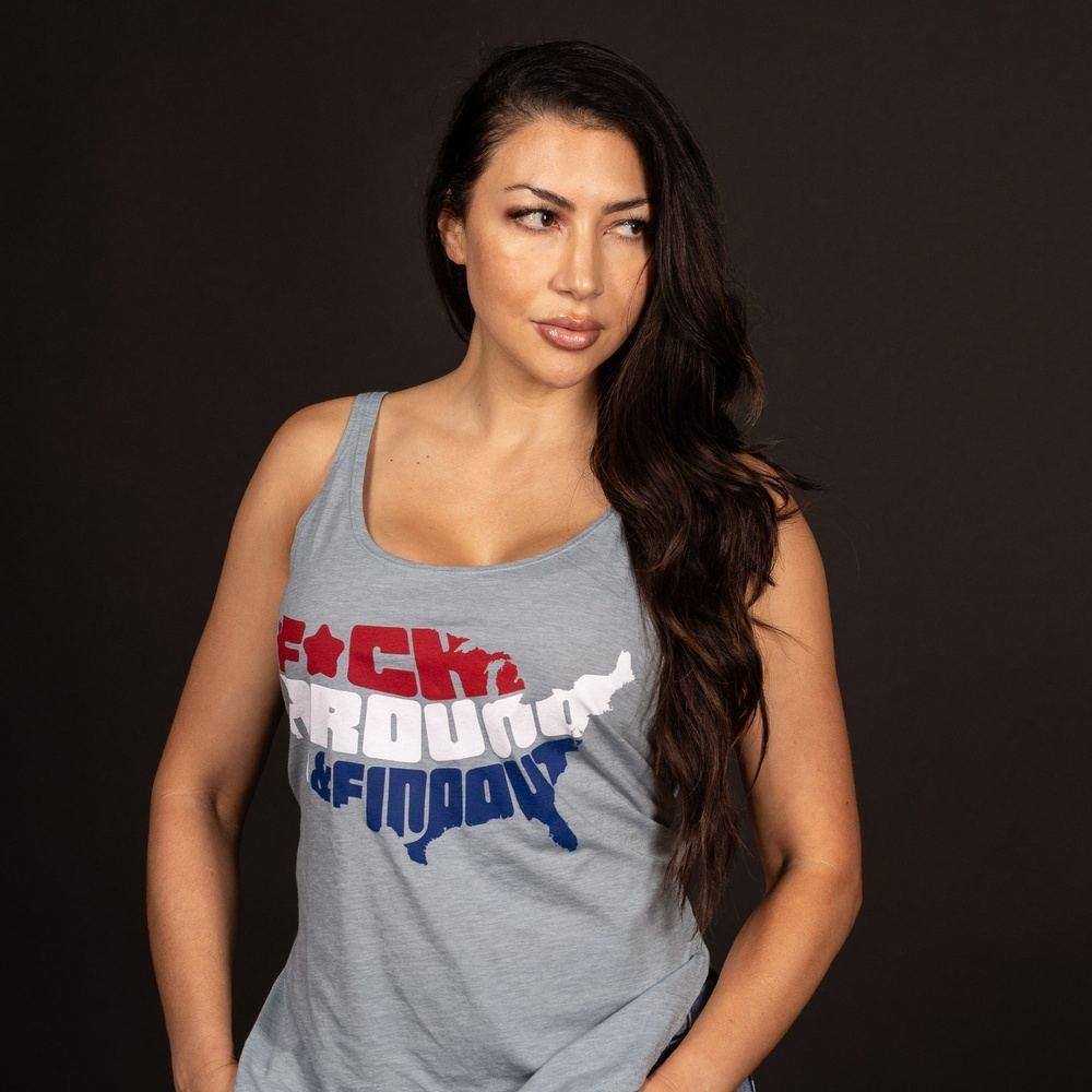 Women's F*ck Around and Find Out Tank - Stonewash Denim
