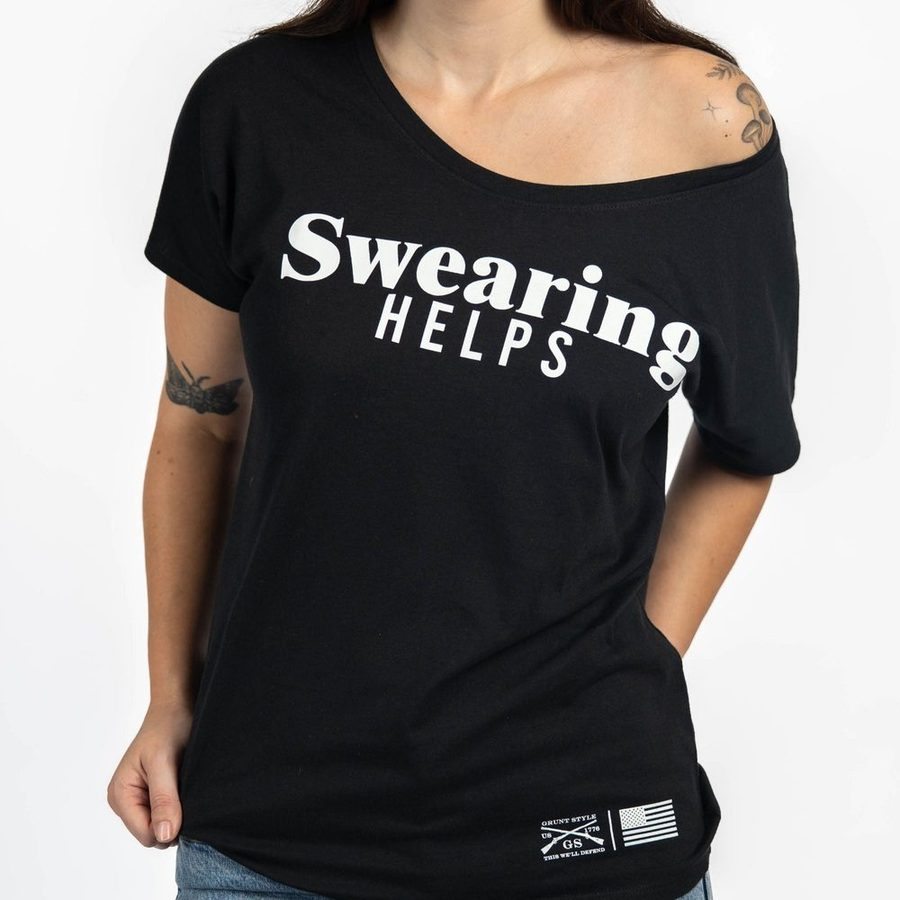 Women's Swearing Helps Slouchy T-Shirt - Black