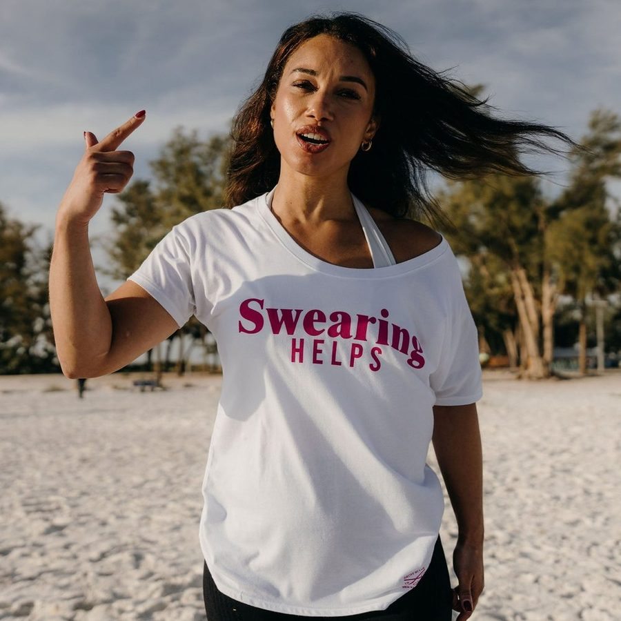 Women's Swearing Helps Slouchy T-Shirt - White