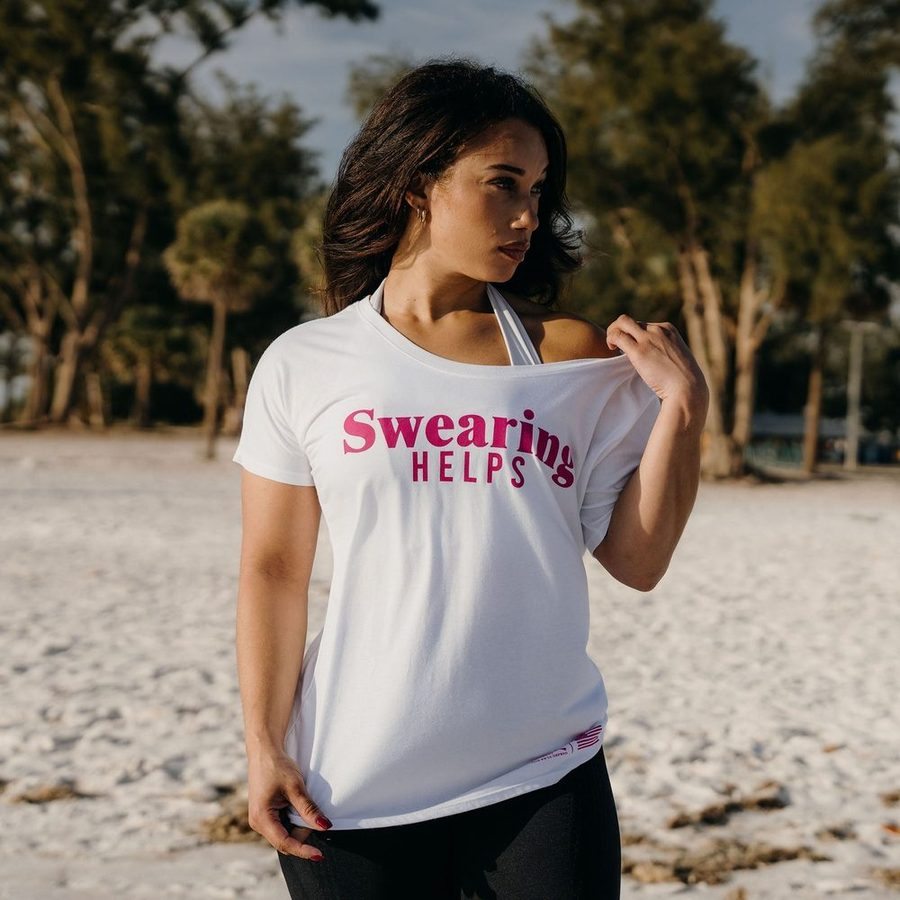 Women's Swearing Helps Slouchy T-Shirt - White