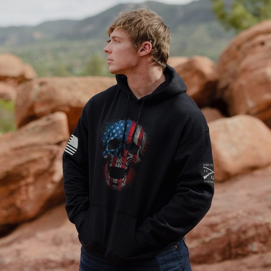 American Reaper Skull Hoodie - Black