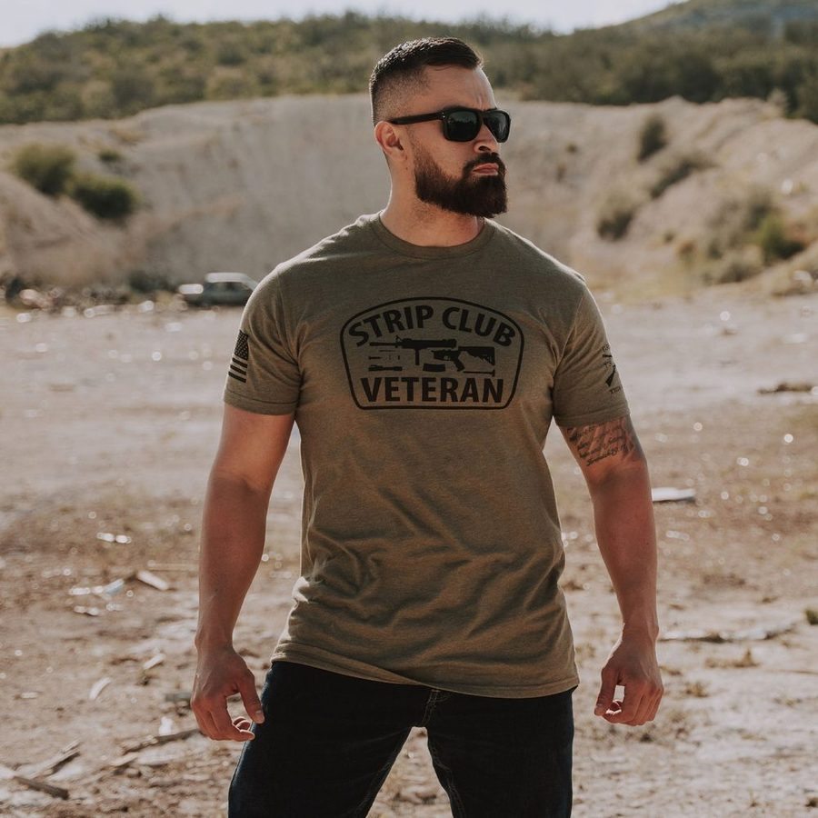 Strip Club Veteran T-Shirt - Military Green