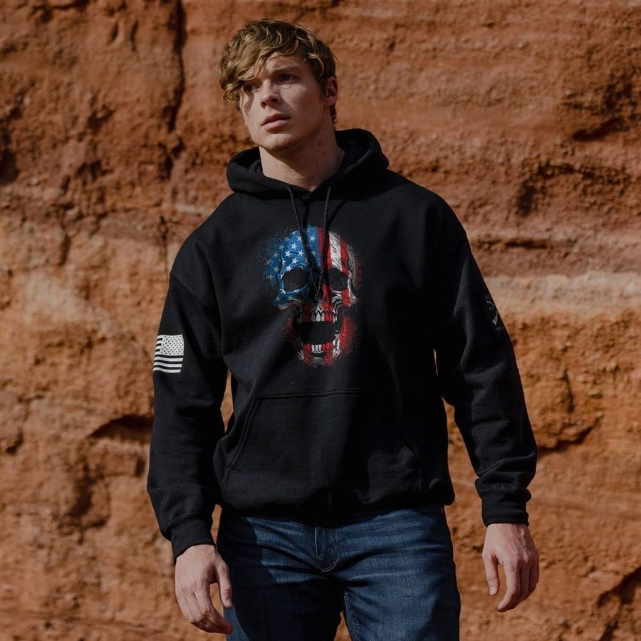 American Reaper Skull Hoodie - Black