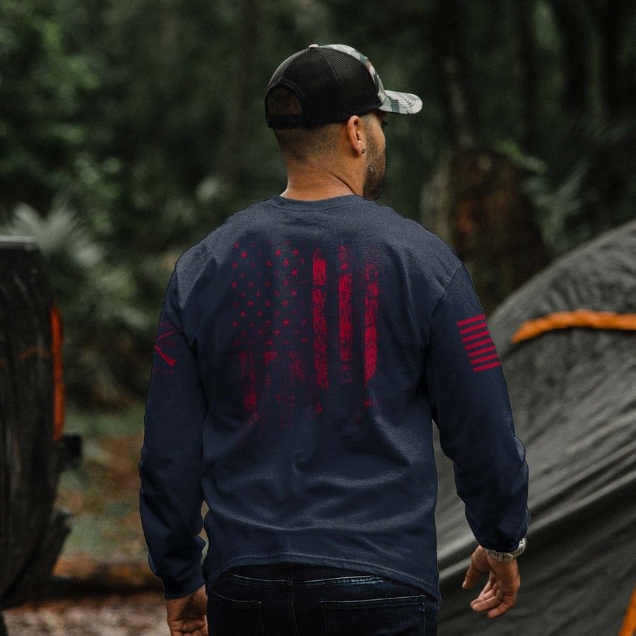 1776 Flag Long Sleeve - Navy