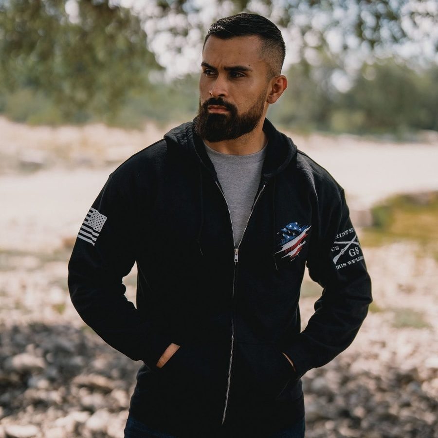 Still Standing Full-Zip Hoodie - Black