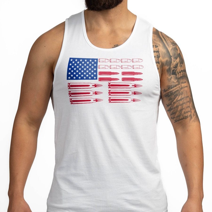 Men's Ammo Flag Tank - White