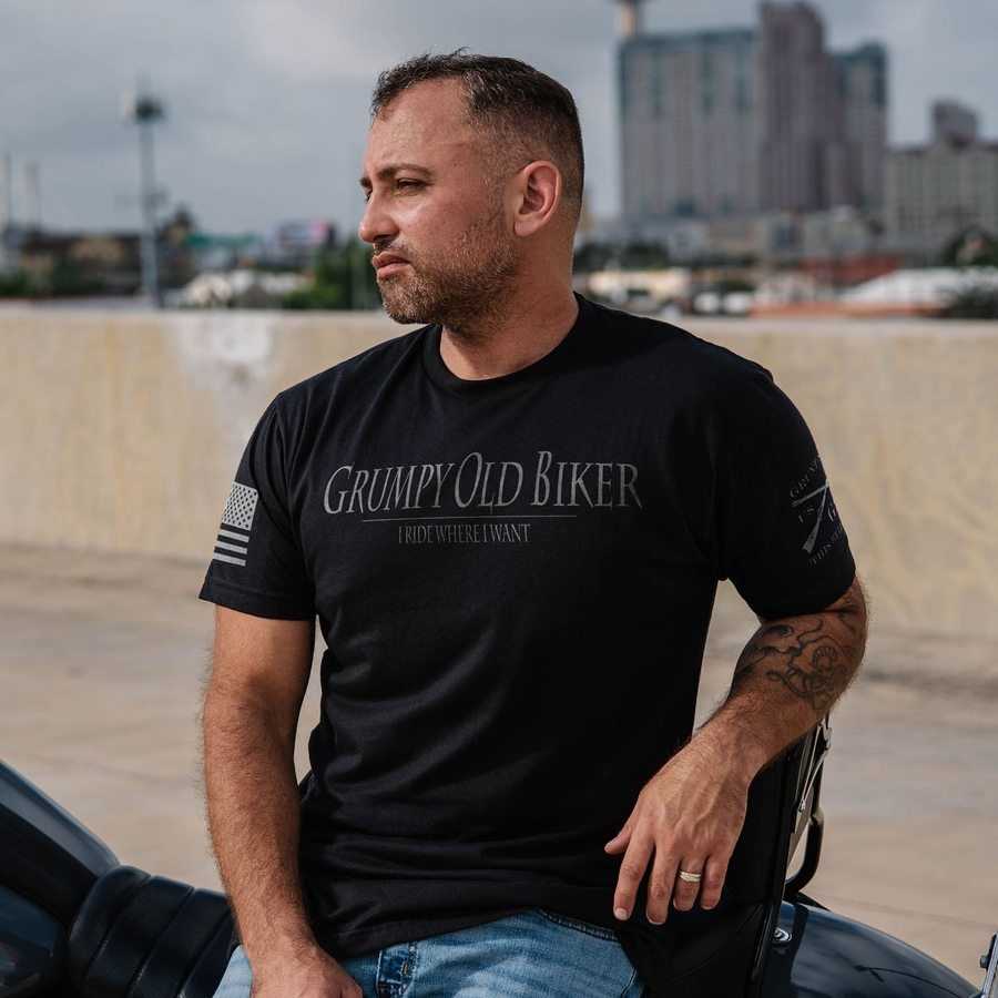 Grumpy Old Biker T-Shirt - Black