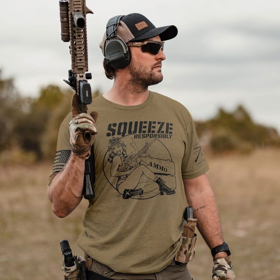 Squeeze Responsibly T-Shirt - Combat Green