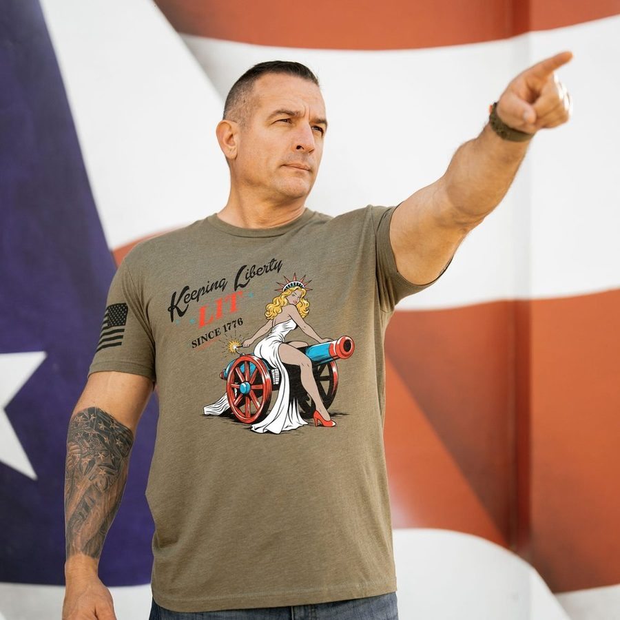 Keeping Liberty Lit T-Shirt - Military Green