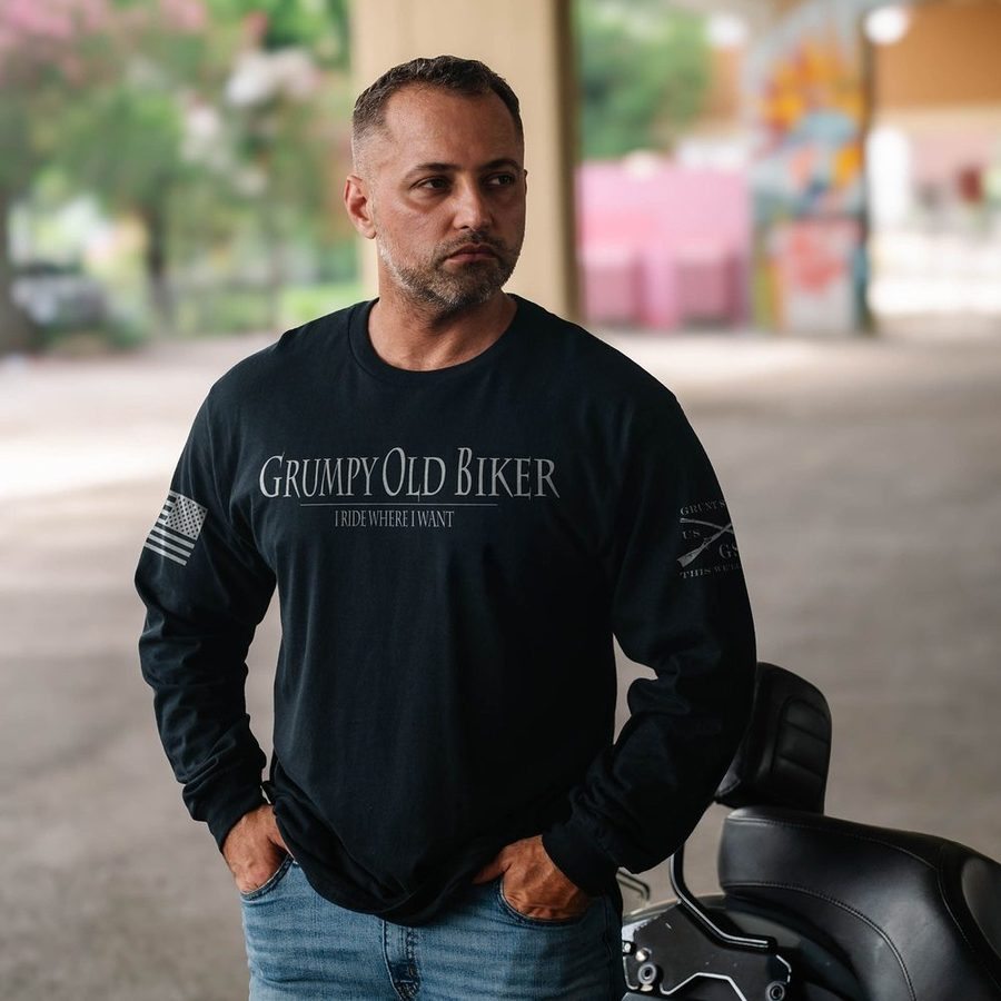 Grumpy Old Biker Long Sleeve - Black