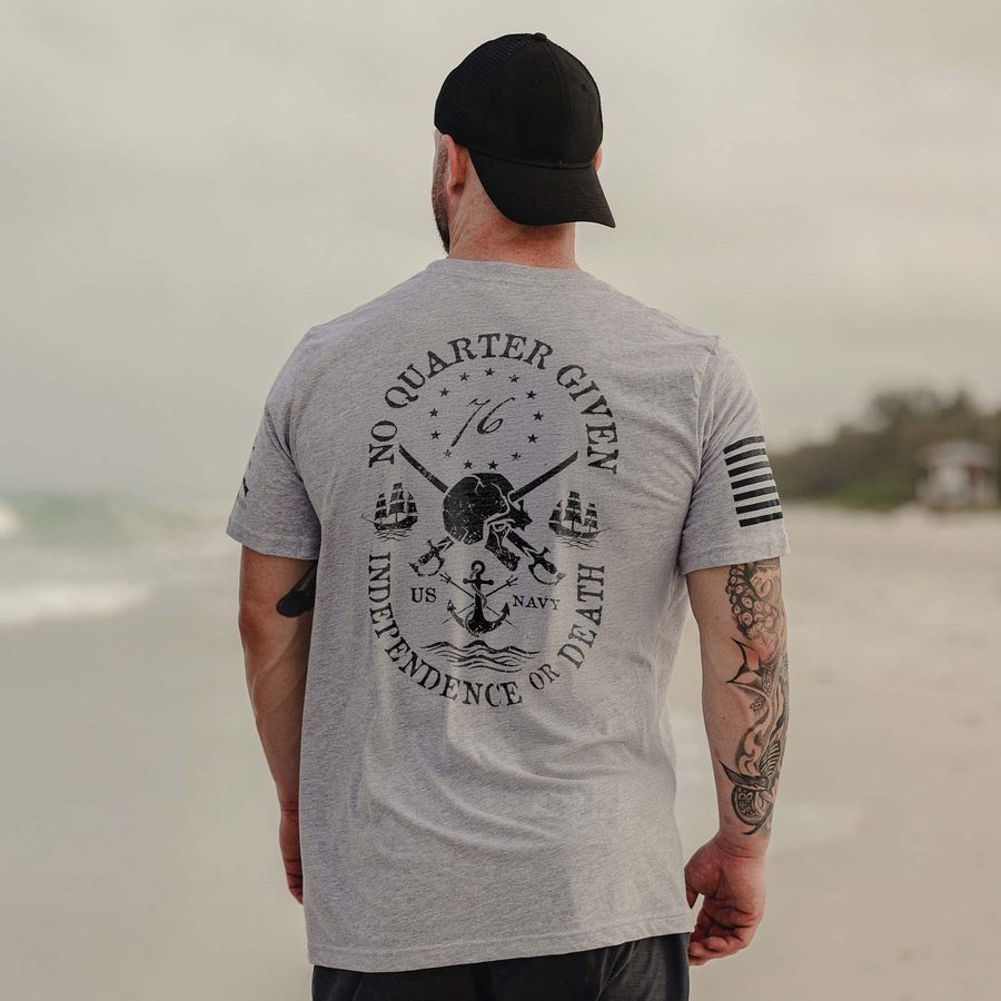 USN - No Quarter Given T-Shirt - Athletic Heather