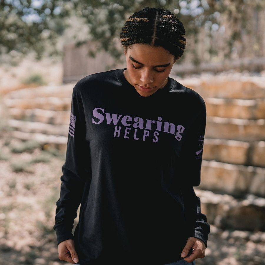 Swearing Helps Long Sleeve - Black