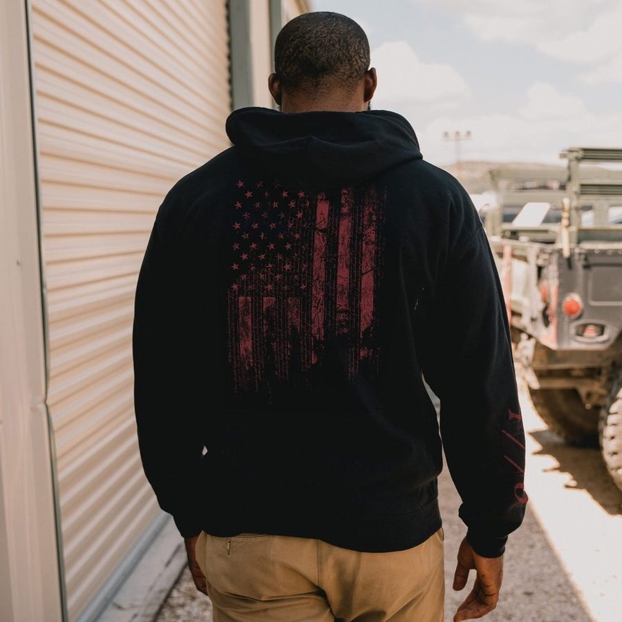 1776 Flag Full-Zip Hoodie - Black