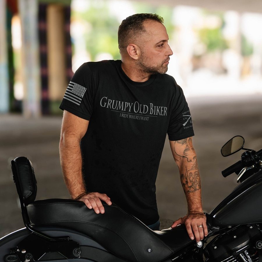 Grumpy Old Biker T-Shirt - Black