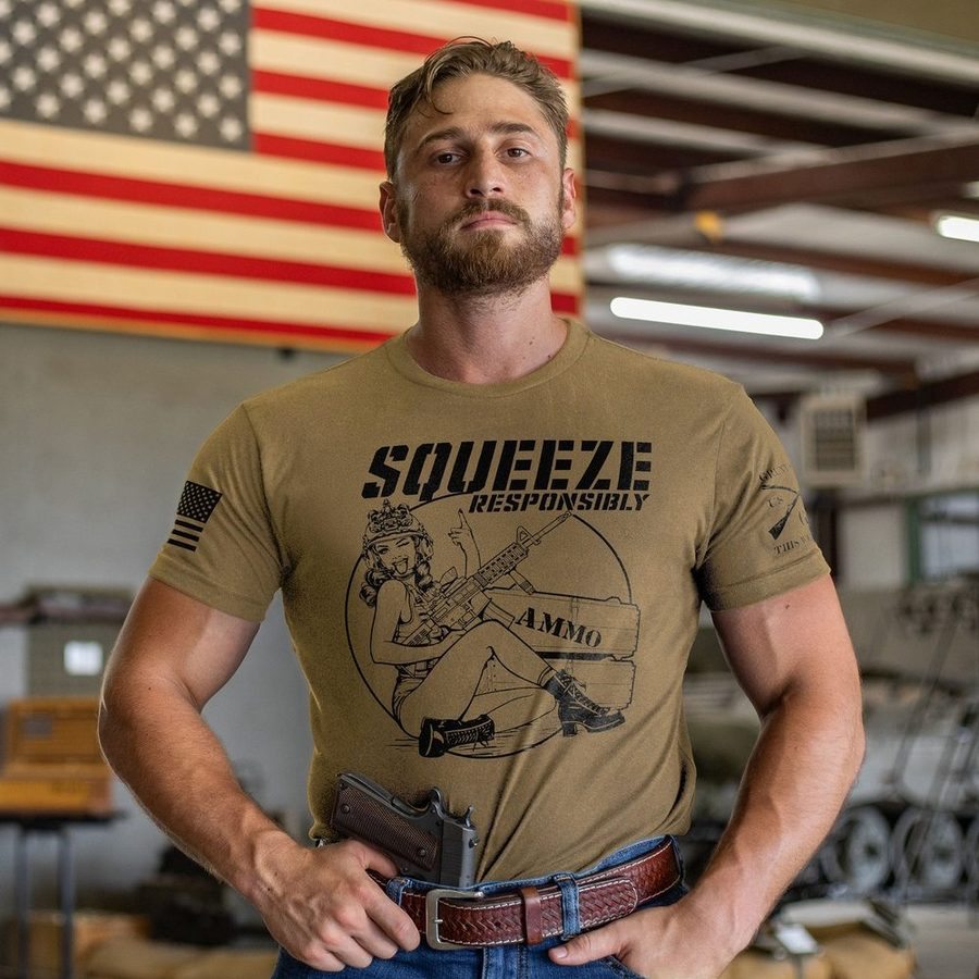 Squeeze Responsibly T-Shirt - Combat Green