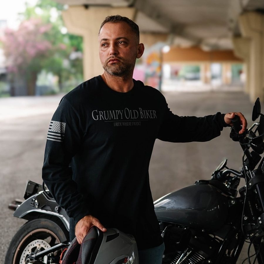 Grumpy Old Biker Long Sleeve - Black