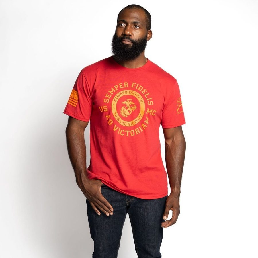 USMC - Toward Victory T-Shirt - Red