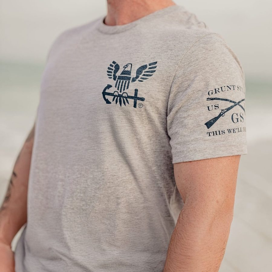 USN - Forged By The Sea - Athletic Heather