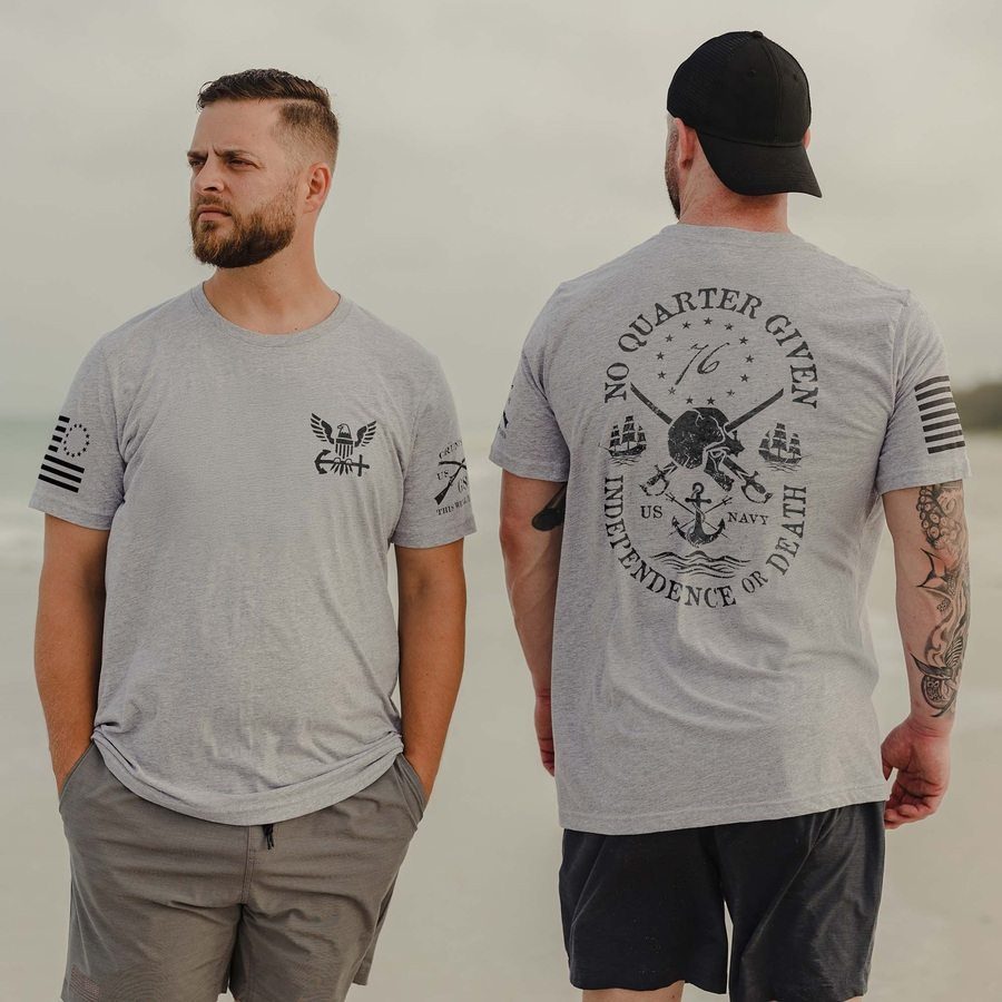 USN - No Quarter Given T-Shirt - Athletic Heather