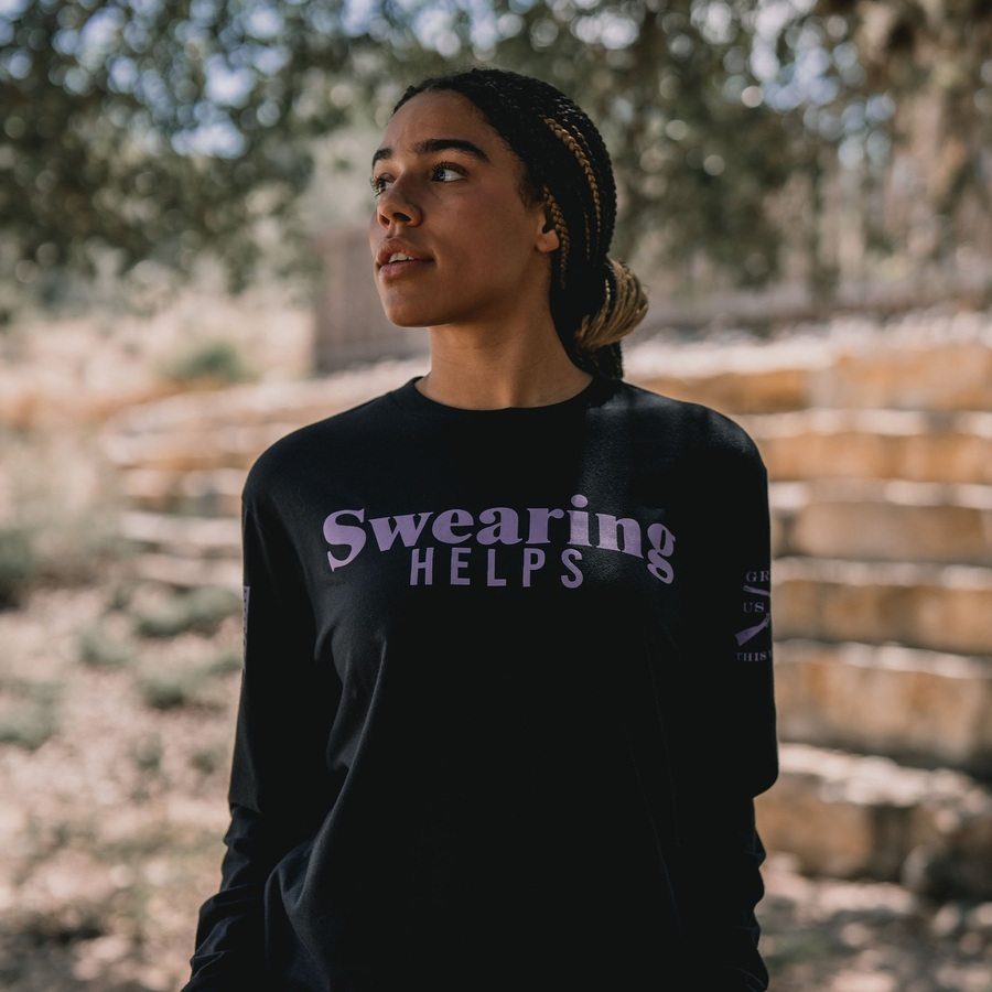 Swearing Helps Long Sleeve - Black