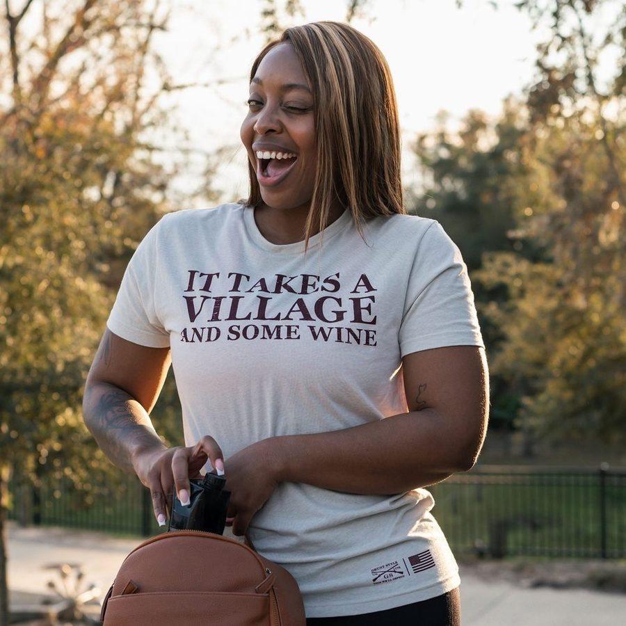 Women's It Takes A Village Boyfriend Fit T-Shirt - Sand