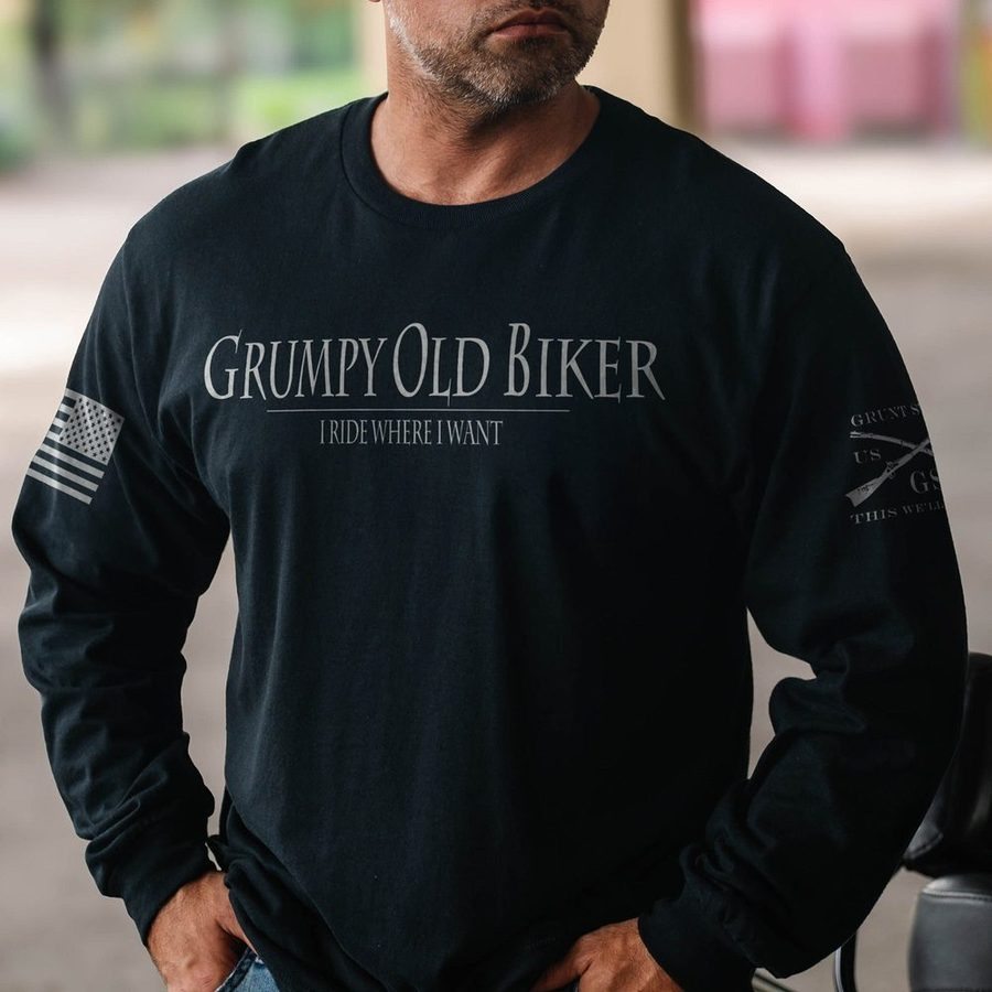 Grumpy Old Biker Long Sleeve - Black