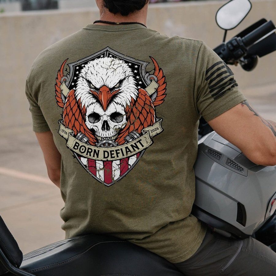 Born Defiant T-Shirt - Military Green