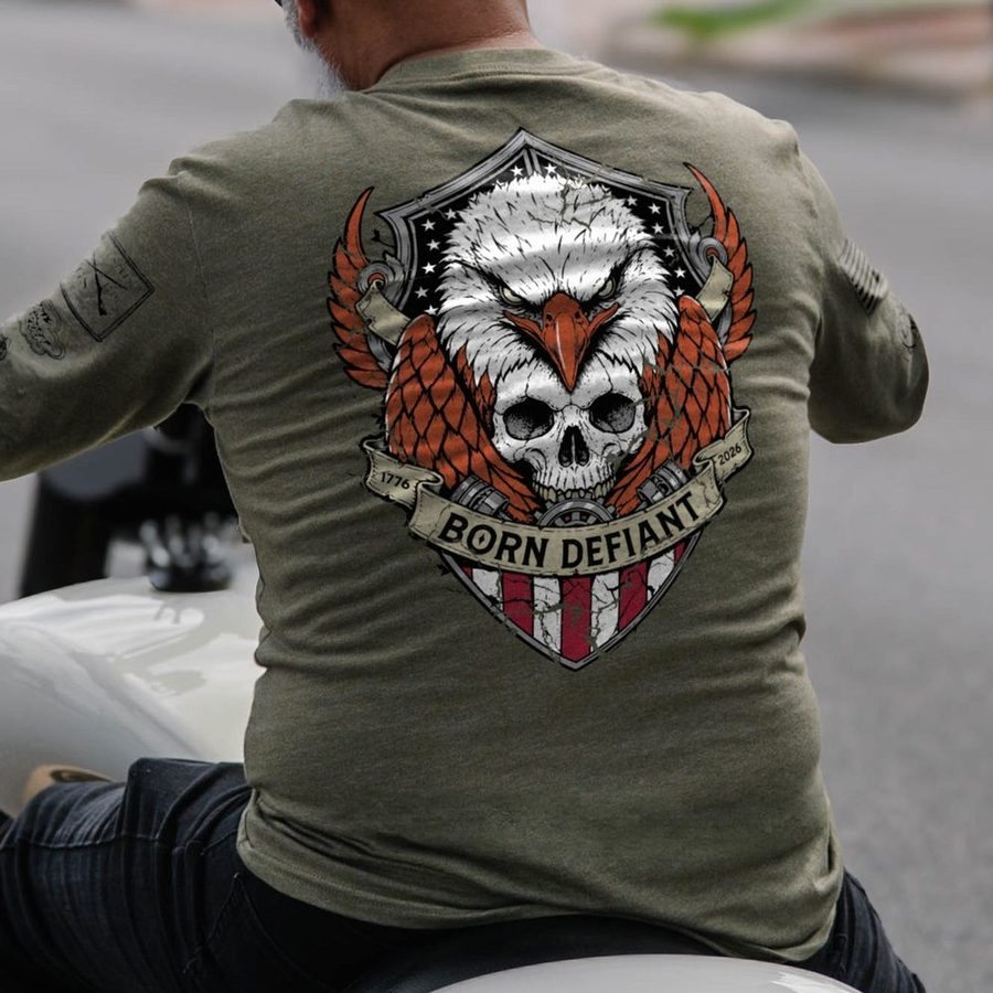 Born Defiant Long Sleeve - Military Green