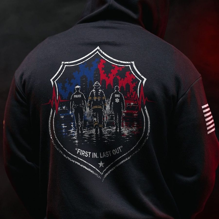 First In, Last Out Full-Zip Hoodie - Black