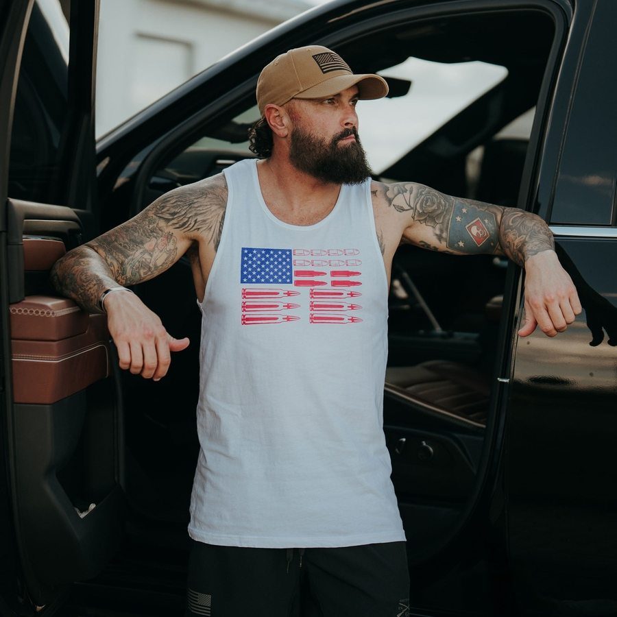 Men's Ammo Flag Tank - White