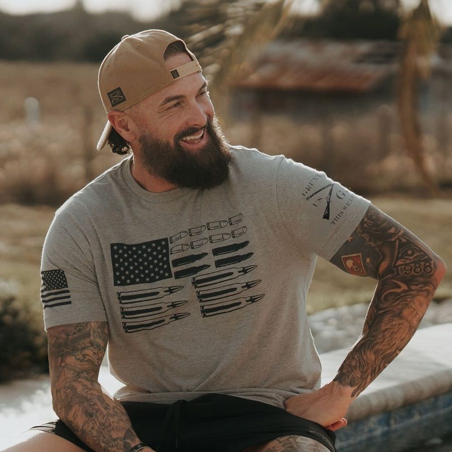 Ammo Flag T-Shirt - Dark Heather Gray