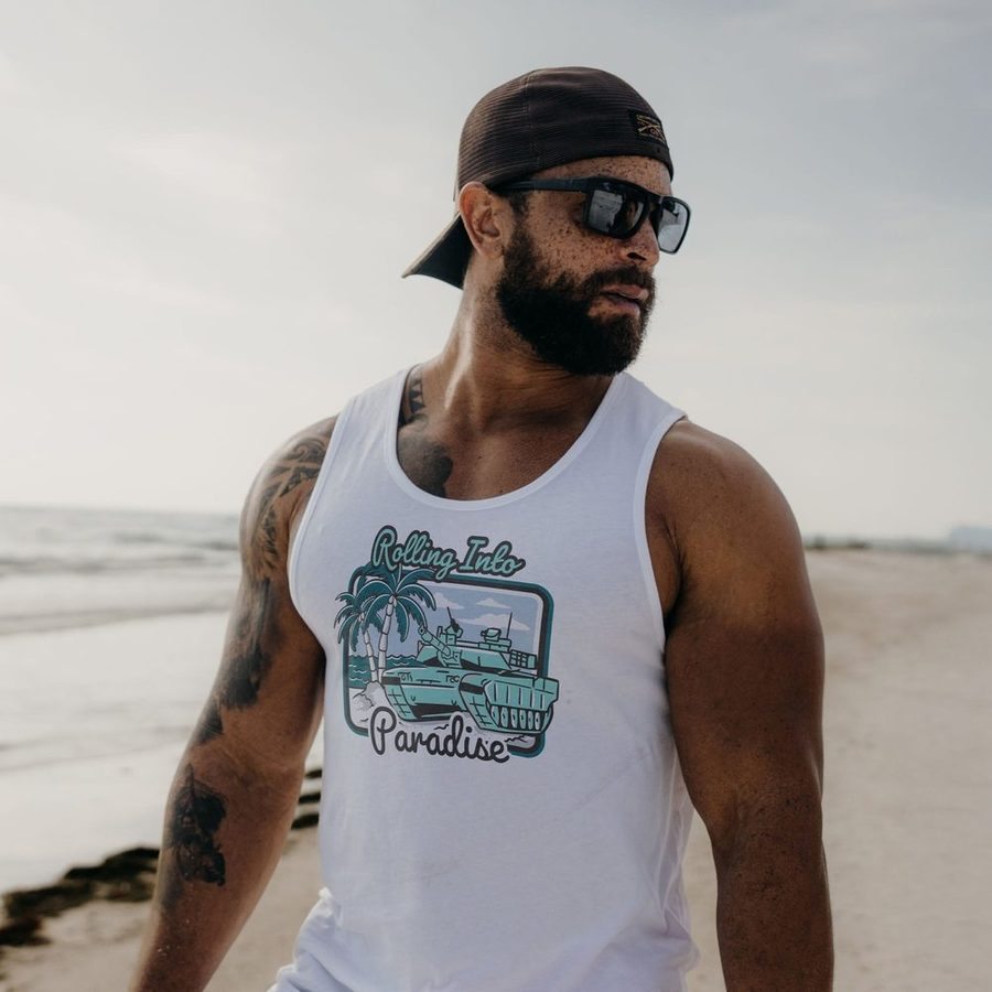 Rolling Into Paradise Tank - White