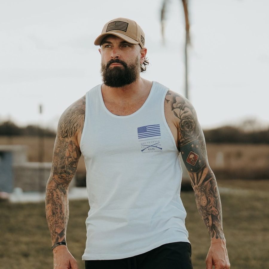 Men's Sun Out, Guns Out Tank - White