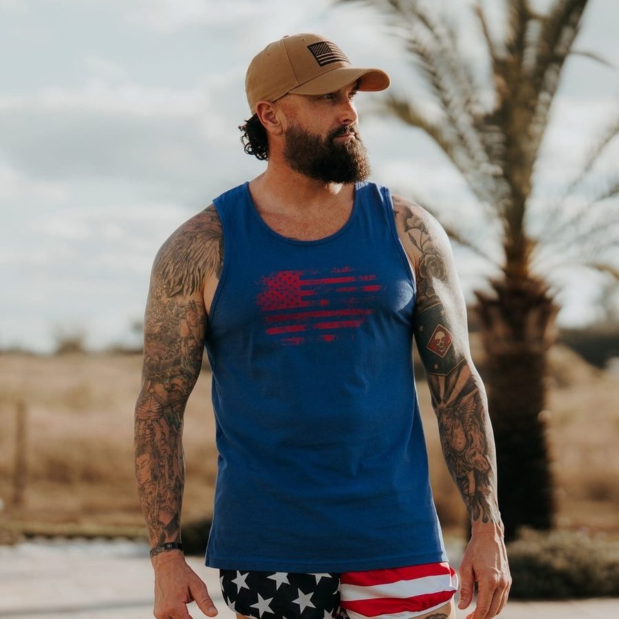 Men's Vintage American Tank - Royal