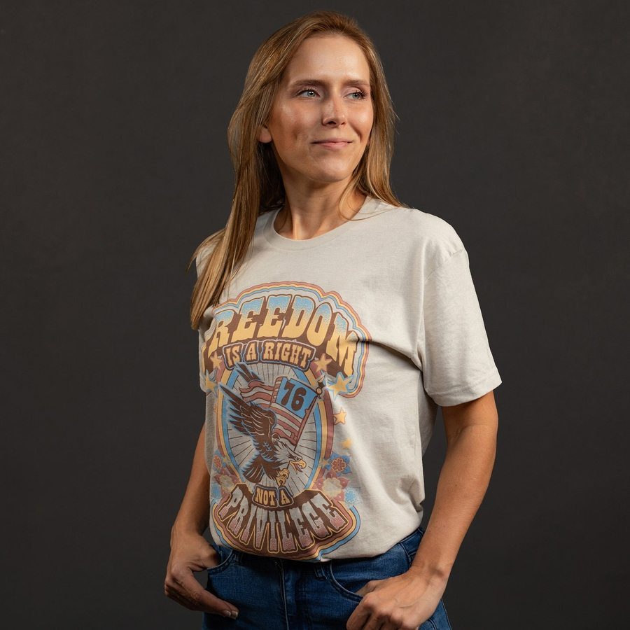 Women's Freedom Is A Right Boyfriend Fit T-Shirt -Sand