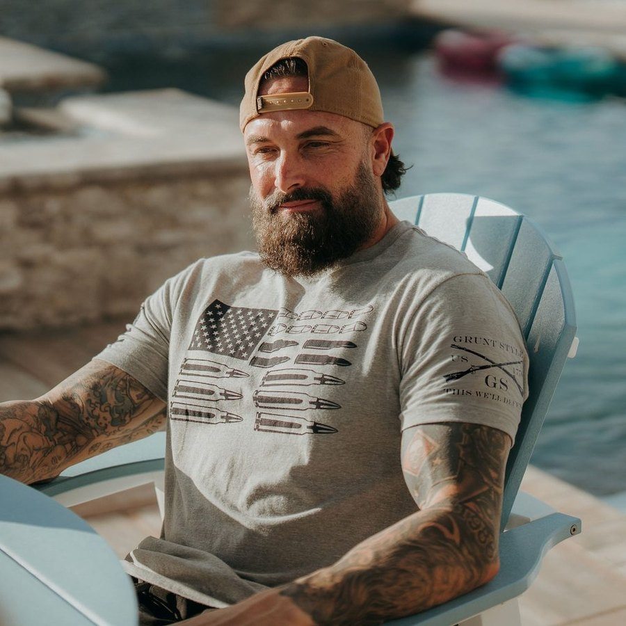 Ammo Flag T-Shirt - Dark Heather Gray