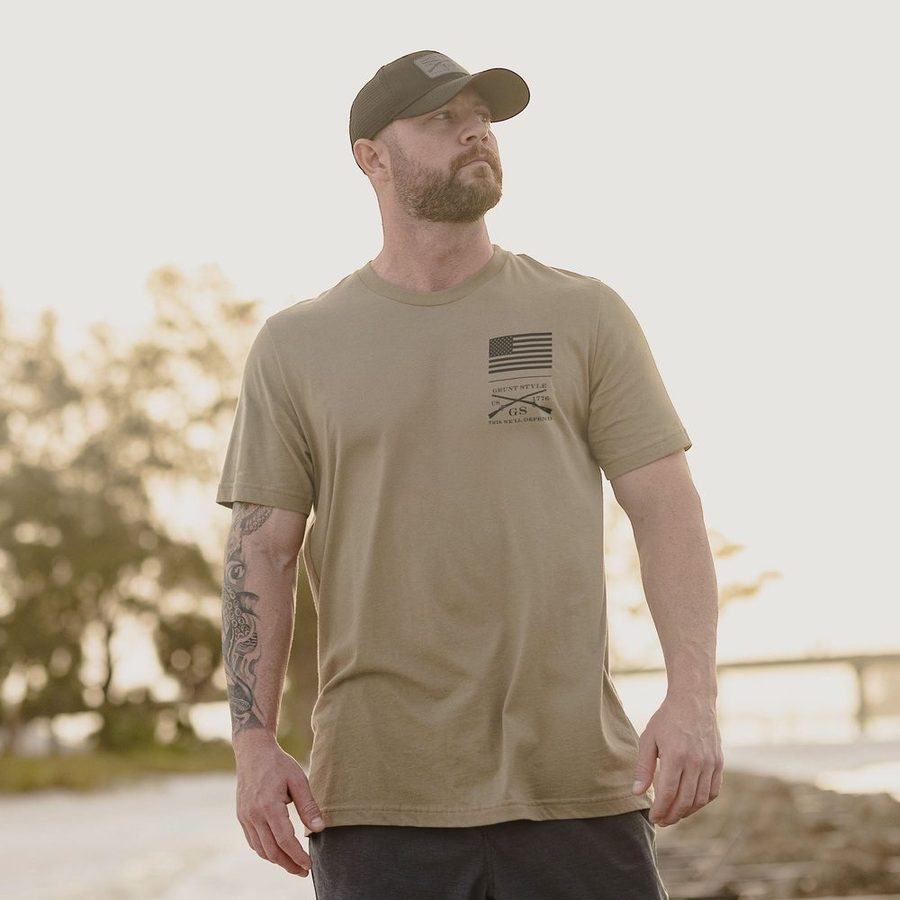Basic Stacked Logo T-Shirt - Combat Green