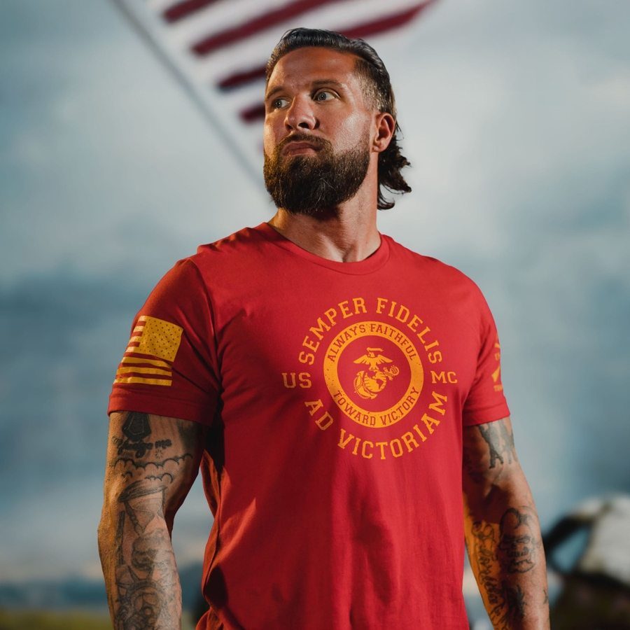 USMC - Toward Victory T-Shirt - Red