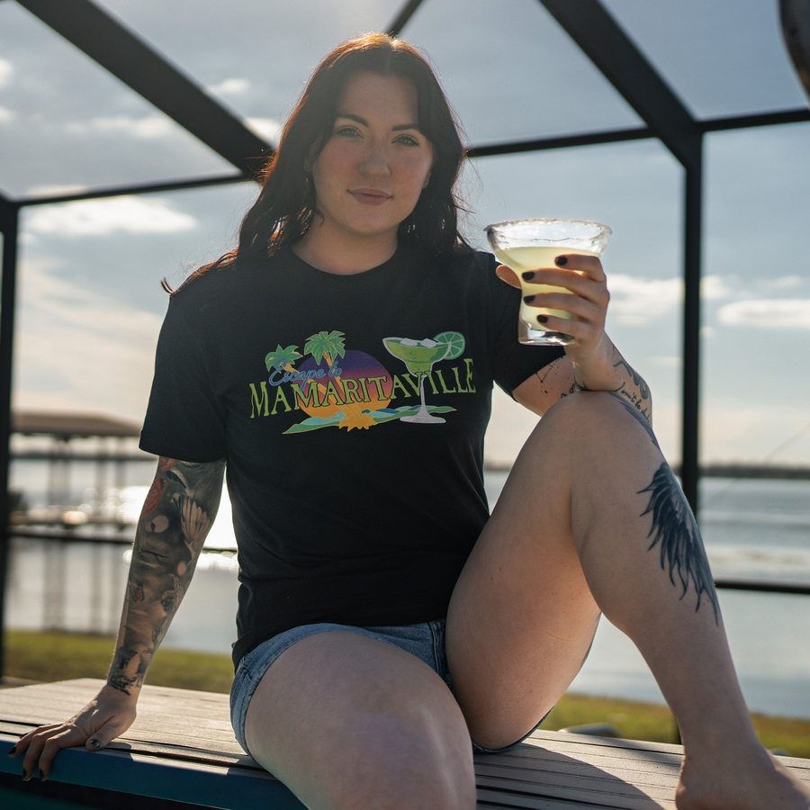 Women's Mamaritaville Boyfriend Fit T-Shirt - Black