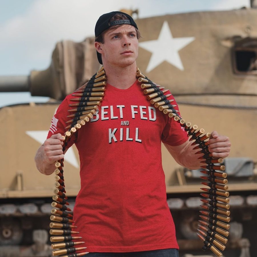 Belt Fed and Kill T-Shirt - Red