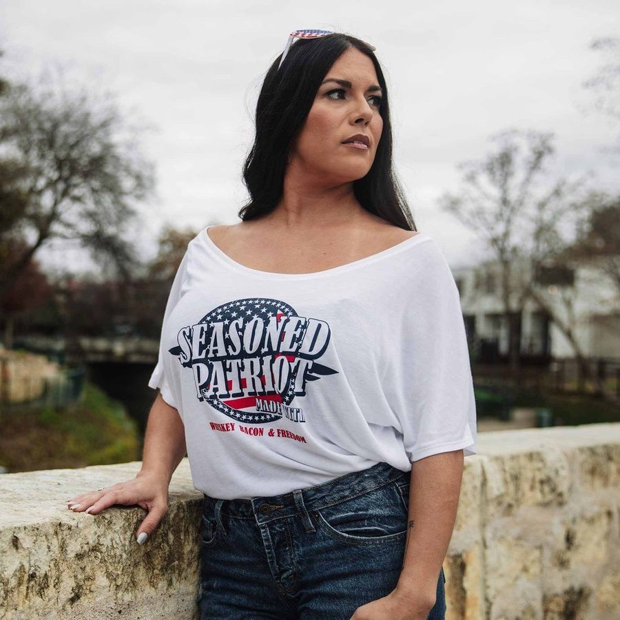 Women's Seasoned Patriot Slouchy Fit T-Shirt - White