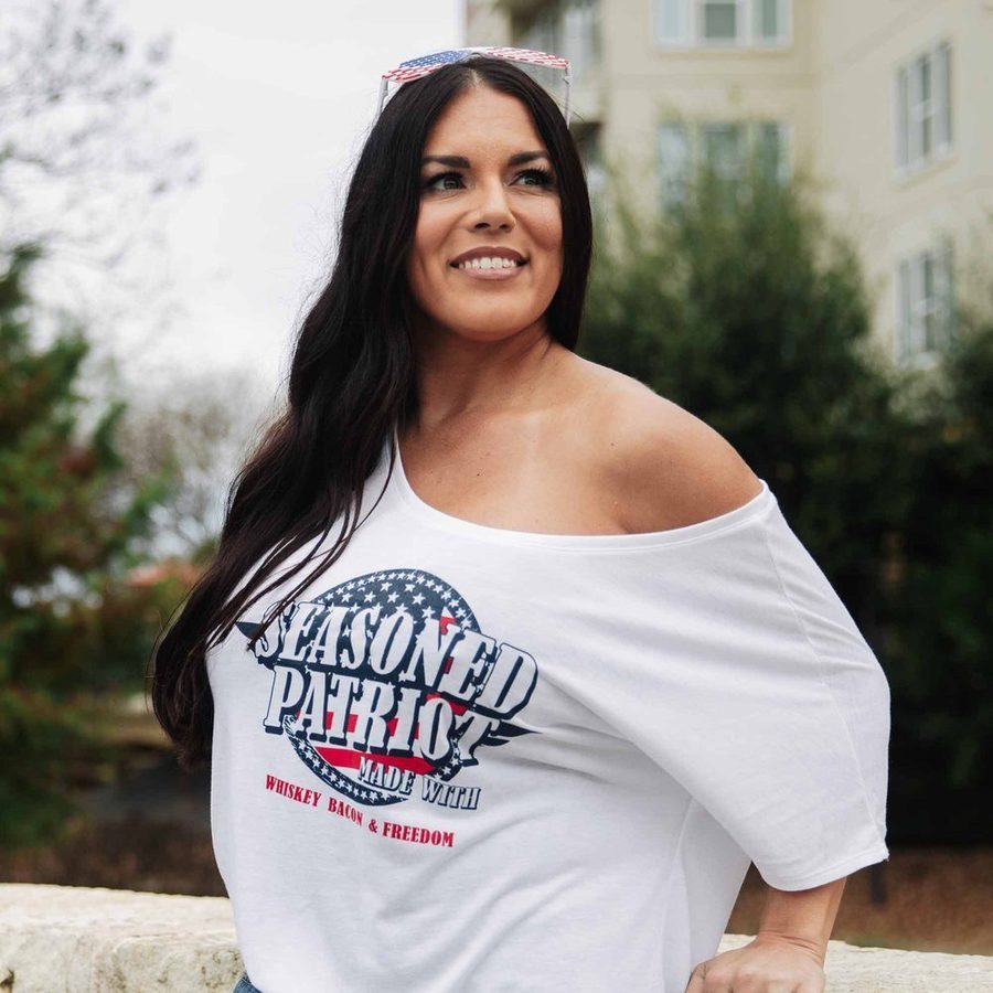 Women's Seasoned Patriot Slouchy Fit T-Shirt - White