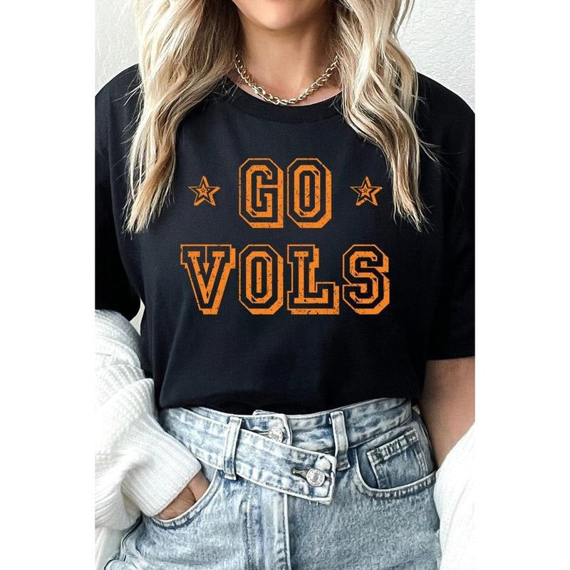 Block Go Vols Short Sleeve Relaxed Fit T-Shirt Hoodie Sweatshirt | PrintMintTees.com