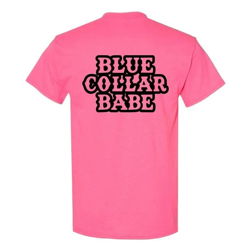 Blue Collar Babe High Vis Shirt Hoodie, Sweatshirt | PrintMintTees.com