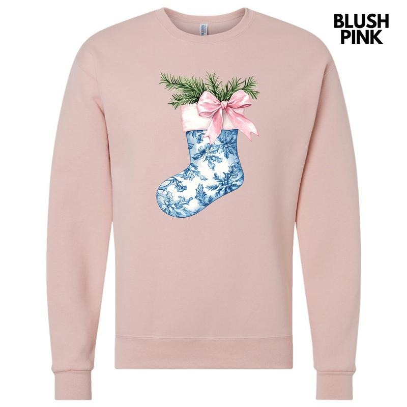 Blue Floral Stocking Sweatshirt 'NLB' Shirt Hoodie | PrintMintTees.com