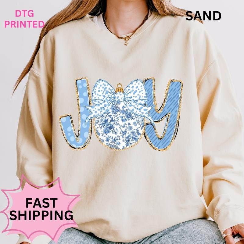 Blue Joy Ornament Sweatshirt ~ Unisex Apparel Relaxed Fit Printed in the USA Clothing Womenswear Casual and Comfortable...