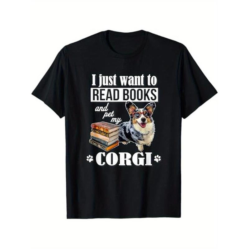 Blue Merle Corgi T-Shirt, 100% Cotton, Halloween Thanksgiving Christmas Gift for Men Women Family Friends, S-XXXL, Black...