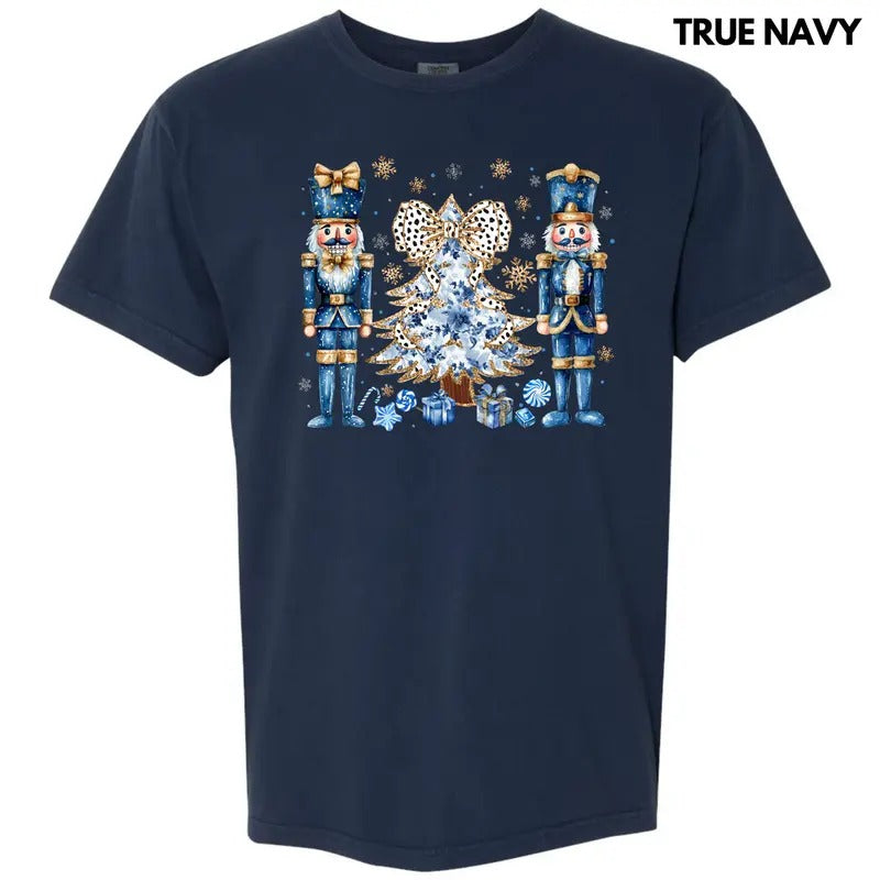 Blue Nutcracker Holiday Comfort Colors T-Shirt 'NLB' Hoodie Sweatshirt | PrintMintTees.com