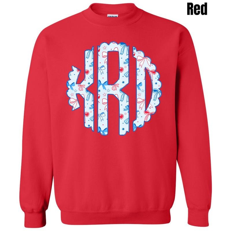 Blue USA Bows Monogram Sweatshirt 'NLB' T-Shirts, Hoodie | PrintMintTees.com