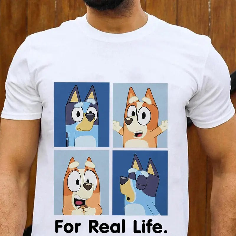 Bluey For Real Life T-Shirt, Bluey Bandit T-Shirt, Bluey Bandit Sweatshirt, Bandit Bingo Bluey T-Shirt, Gift For Dad,...